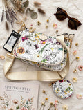 Borsa a Tracolla Floreale 2-in-1 con Mini Pochette - Stile Primavera