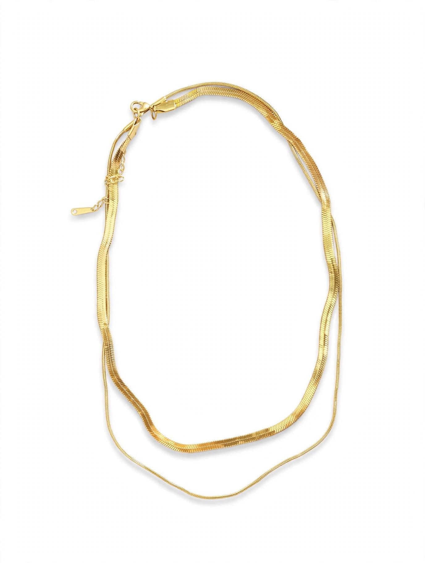 Collana Doppia Oro Snake Chain - Catena Doppia Layered | Golden Duo