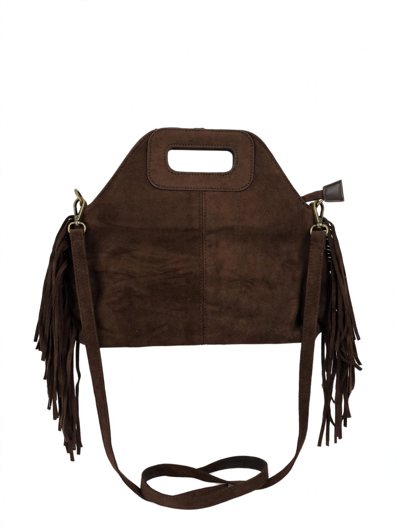 Borsa Testa di Moro Scamosciata con Frange e Tracolla - Boho Autunno