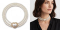 Collana Perle Amour - Choker Triplo Filo con Cuore Gioiello