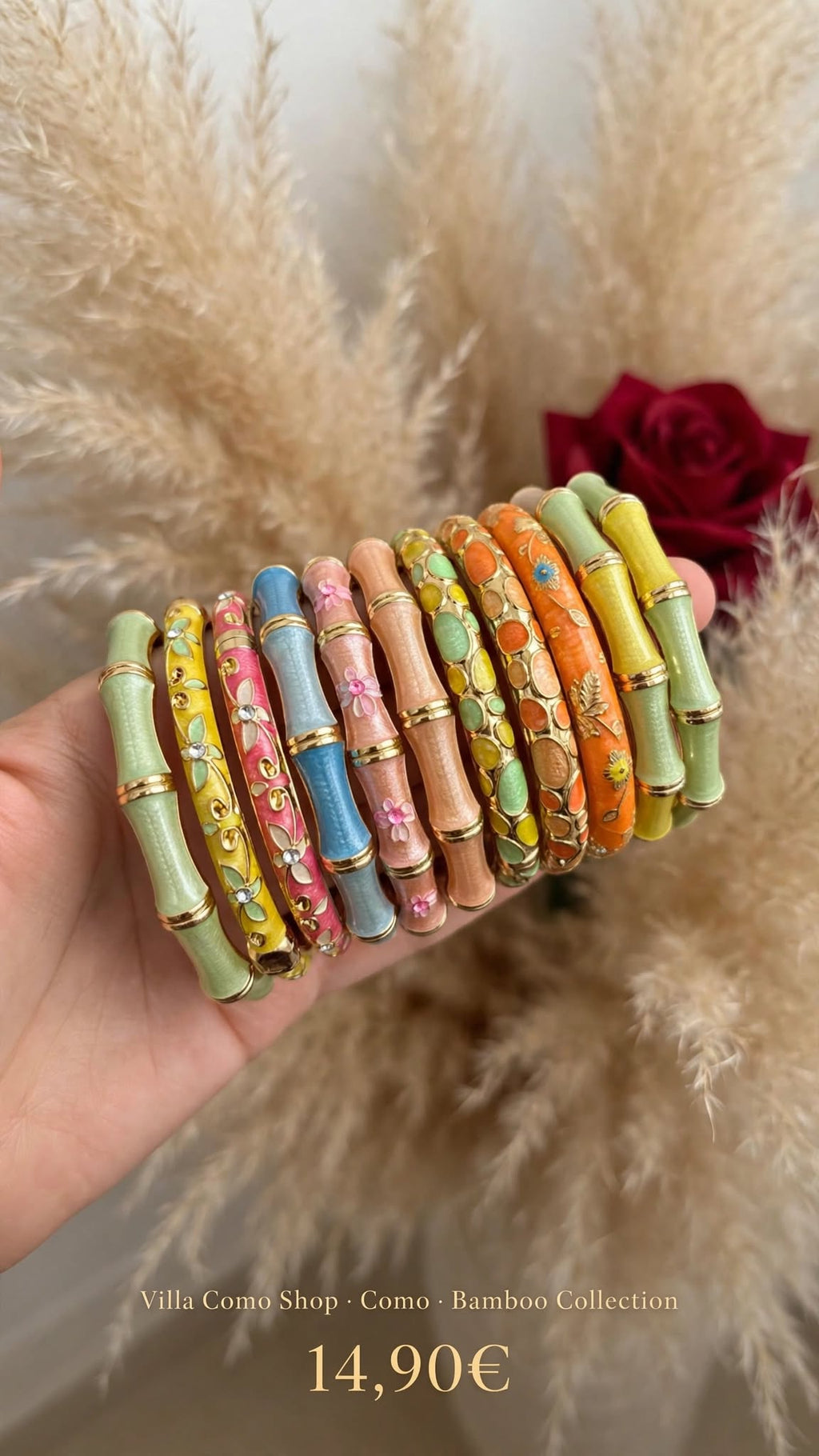 Set 2 Bracciali Bamboo Giallo Limone e Verde Menta - Effetto Cerato