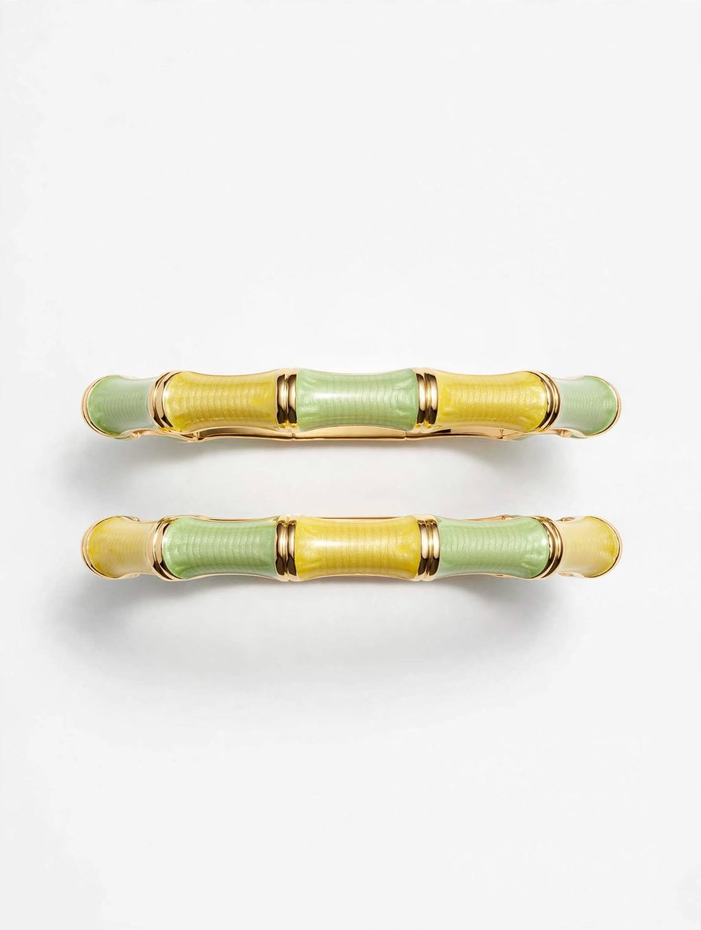 Set 2 Bracciali Bamboo Giallo Limone e Verde Menta - Effetto Cerato