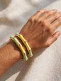 Set 2 Bracciali Bamboo Giallo Limone e Verde Menta - Effetto Cerato